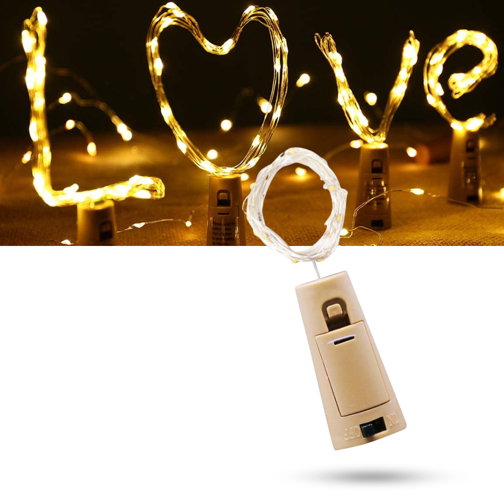 Bottle string LED light with cork (pack of 3) - Ozerty